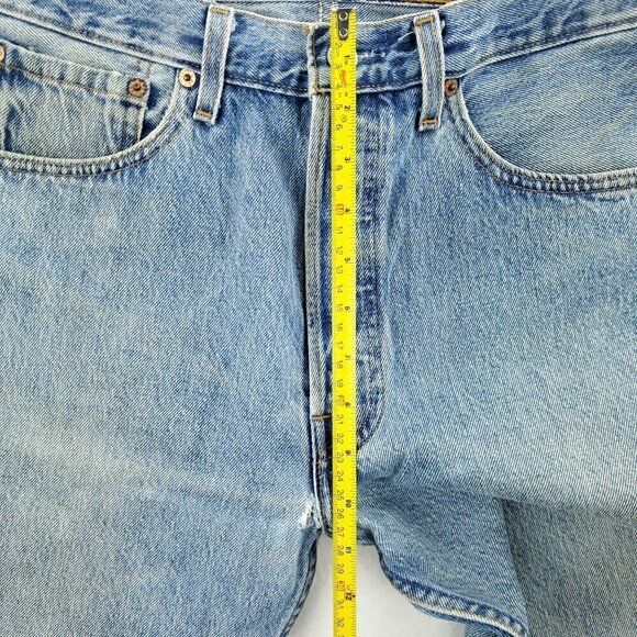 Levi's 501 Button Fly Jeans Vintage 90s USA Heavily Worn Grunge Denim 32x32 - Picture 9 of 12